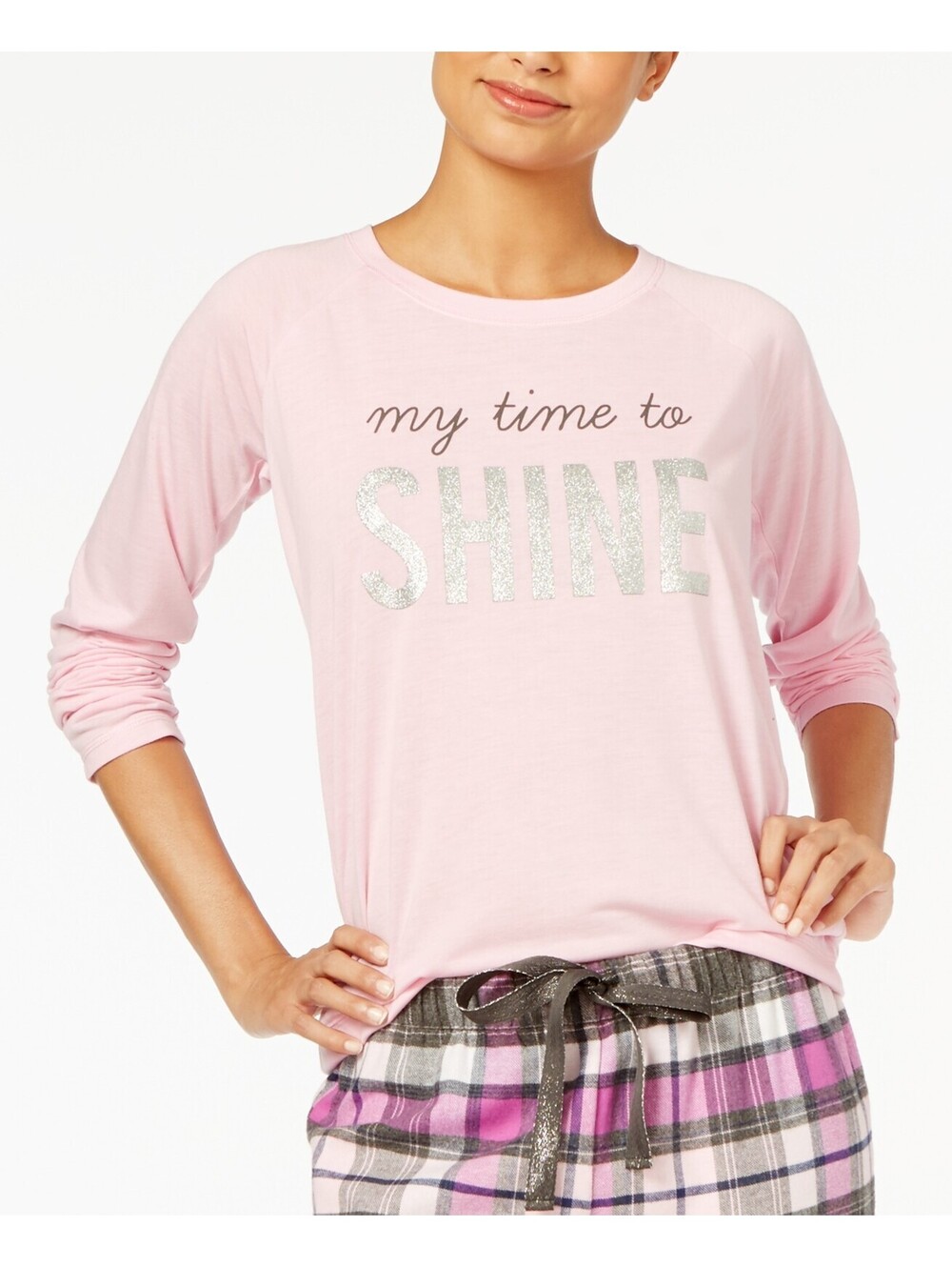 Jenni Womens Sleepwear Graphic Print Pajama Top Size XS